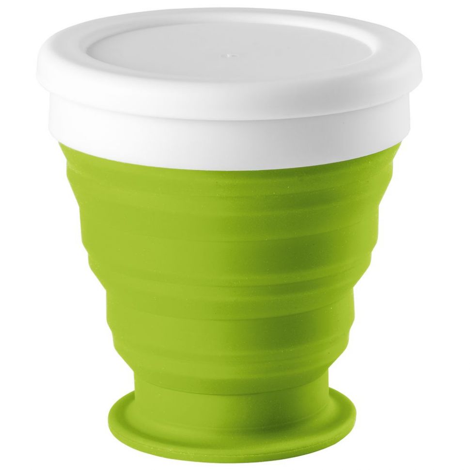 Складной стакан с крышкой Astrada, зеленое яблоко фото 1 &mdash; MT Group
