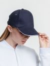 Бейсболка Classic, темно-синяя с белым кантом фото 5 &mdash; MT Group