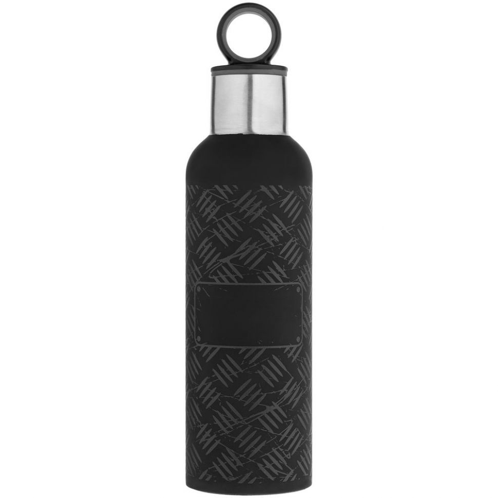 Tермобутылка Hard Work Black, черная фото 1 &mdash; MT Group